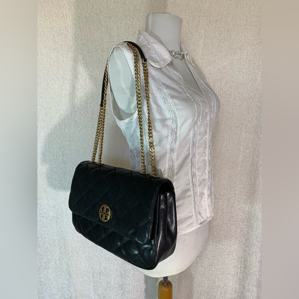 NEW Tory Burch Willa Black Leather Large Convertible Shoulder Bag/Crossbody Bag - Picture 13 of 16